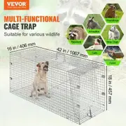 Live Animal Cage Trap 42" x 16" x 18" Humane Cat Trap Cats Squirrels Mouse