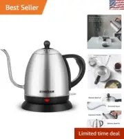 Precision Control Gooseneck Kettle 1L - BPA-Free Stainless Steel Electric Kettle
