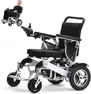 Foldable Electric Wheelchair, 500W All-Terrain Electric Wheelchair, 15KM Range and Supports 330Lbs for Senior Outdoor Adventures
