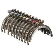 10Pcs Metal Purse Frames, 3.4" Kiss Lock Clasp Frame Mixed Colors Lock Bronze