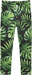 [Joisal] Small Fresh Plants Pattern Girl Pants, Flexible for Warm Leggings for Girls, Girls 4t Leggings