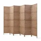New 6 Panel Room Divider Screen Privacy Rattan Timber Foldable Dividers Stand Ha