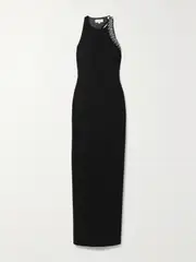 [A.L.C.] A.L.C. - Skyler Open-back Crystal-embellished Cady Gown - Black - US10 US 10 Black