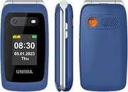 UNIWA 4G Folding Mobile Phone Senior Mobile Phone with Large Buttons Mobile Phone without Contract Mobile Phone with Charging Station, Large Volume, SOS Torch Radio, 2.4 Inch Colour Display Mobile