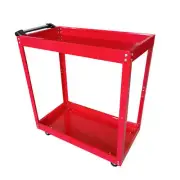 2 Tier Tool Storage Cart Portable Service Utility Heavy Duty Mobile Trolley Red