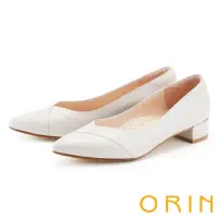 在飛比找momo購物網優惠-【ORIN】小V口尖頭羊皮低跟鞋(白色)