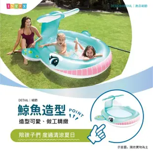 【INTEX】Vencedor 鯨魚噴水泳池 充氣游泳池(家庭游泳池 兒童游泳池-2入)