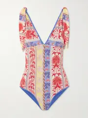 [Etro] Etro - Tie-detailed Printed Swimsuit - Red - x small x small Red