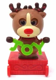 New Solar-Powered Christmas Reindeer with Joy with Sleigh Base ~ FREE SHIPPING