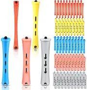100 Pieces Hair Perm Rods Non-Slip Hair Rollers Plastic Cold Wave Perming Rods w