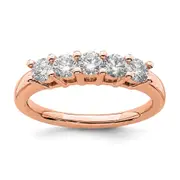0.75ct. CZ Solid Real 14kr 5-Stone Wedding Band Ring