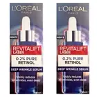 2×L'Oreal Paris Revitalift Laser 0.2% Retinol Deep Wrinkle Night Serum - 30ml