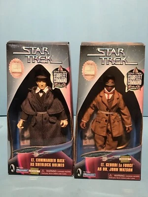 STAR TREK THE NEXT GENERATION! DATA & LaFORGE AS HOLMES & WATSON ACTION FIGURES!