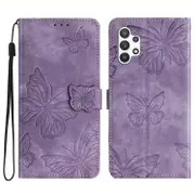 For Samsung Galaxy A32 5G/M32 5G Skin-touch PU Leather Wallet Case Imprinted Phone Cover with Stand