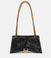 [Balenciaga] Balenciaga Crush Small leather shoulder bag One Size black