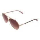 Guess Sunglasses Women Rose Gold Pilot-Aviator Burgundy Mirrored Gradient Lens G