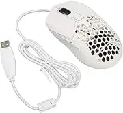 Honeycomb Gaming Mouse, Fashionable ABS Wired Gaming Mouse 7200 DPI RGB Backlight 6 Programmable Buttons (White)