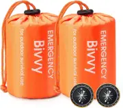 Esky Emergency Sleeping Bag, 2 Pack Portable Thermal Bivy Sack, Waterproof