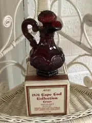 Vintage AVON Cape Cod Collection Ruby Red Cruet With Stopper, Full 5 3/4" Tall