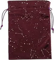 Zerodeko Luxurious Flocking Travel Sack Drawstring Bag Card Holder Star Pattern Portable Storage Bag