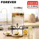 日本FOREVER 不鏽鋼蓋派對玻璃飲料桶6L(含桶架)