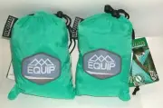 Set of TWO Equip One Person Hammocks 400 lb Weight Capacity Solid Aqua Blue