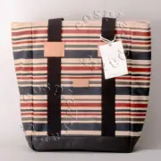 Greene + Gray Stripe Waxed Coating Canvas Tote Carry Bag For MacBook Pro 13"