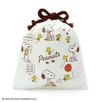 在飛比找樂天市場購物網優惠-小禮堂 Snoopy 絨布束口袋 (米動作款)