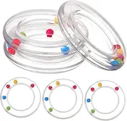 Sosoport 6Pcs Portable Transparent Rattles Safe Plastic Hand Bell for Boy Girl Soothing Sensory for Home Travel