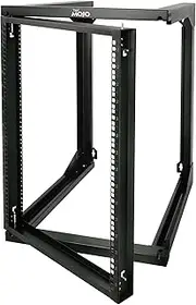 Tecmojo 2 Post 15RU Wall Mount Server Rack, 19 inches Open Frame Server Rack with 180 Degree Swing Gate, 610 mm Deep, for Computer/AV/Data/IT/Media Equipment