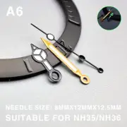 Luminous Green Watch Hands 12.5mm Black Trim Compatible with Miyota NH35 NH36 NH