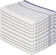 GABA 10PCs Luxury Tea Towels Jumbo Size 50x70cm Commercial Grade Heavy Duty 100% Pure Cotton (Blue)