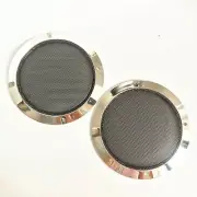2Pc 5" Speaker Cover Metallic Silver Frame Black Mesh For Grill Car Audio DJ PA