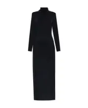 roll-neck maxi dress L Black