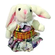 Bunny With White Floral Print Glass Jar Container