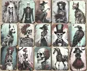 Skeletons card toppers set of 15 junk journal cards gothic skeleton journal card