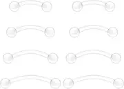 Besyvvin Clear Curved Barbell 16G Plastic Eyebrow Lip Septum Rook Piercing Vertical Labret Flexible Retainers 6/8/10/12mm