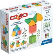 Geomag - Magicube 1+ Shapes - Magnetic Blocks for Kids - 4 Colours and Shapes - 6 Cubes – 100 Percent Recycled Plastic