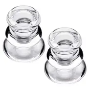 2 Pack Glass Candlestick Holders Taper Candle Holders for Wedding Dining Decor