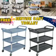 Service Cart Restaurant Trolley Serving Catering Kitchen Carts 3 Tier Shelf Food