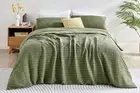 Brosa Vintage Wash Waterford Waffle Quilt Cover Set (Oiled Green Marle, Queen),