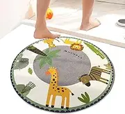 Round Rugs,Round Rug Washable | Waterproof Mat with Animal Design 3.28ft Non-Slip for Playroom, Dorm Kitchen, Bathroom Decor