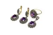 Amethyst Gemstone Jewelry Set for Women - Genuine Sterling Silver Gift for Her