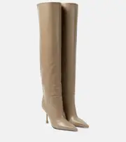 [Jimmy Choo] Jimmy Choo Cycas 95 leather over-the-knee boots AU 8.5 grey