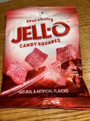 Jell-O Sour Cherry Candy Squares 3.75 Oz