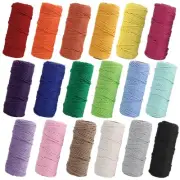 Macrame Cord 2mm x 590 Yards 18 Rolls Natural Cotton Cord 3 Stands Jute Twine...