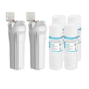 SimPure 2Pack Whole House Water Filter Housing 4pc PP String Sediment Filtration