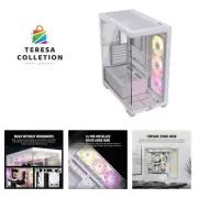 3500X ARGB Mid-Tower ATX PC Case – Panoramic Tempered Glass – Reverse Connect...