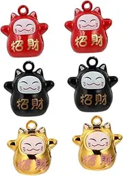 RORPOIR Hanging Decorative Bell Luck Cat Design 9pcs Set for Keychain Bag Pet Collar