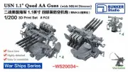 BUNKER WS20034 USN 1.1`` Quad AA Guns (w/ MK44 Director) (Plastic model)